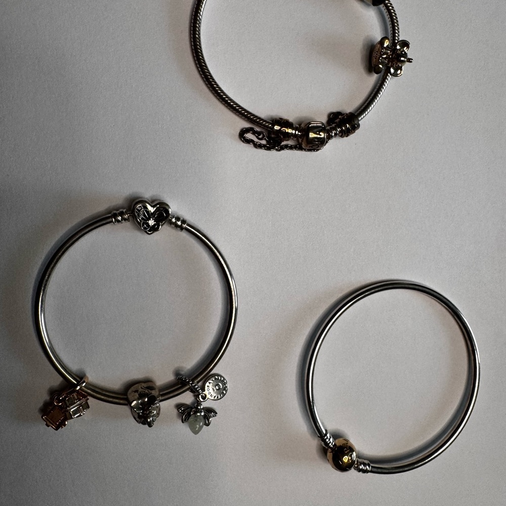 Pandora Silver and Gold Charm Bracelets